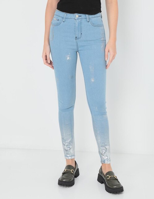 Jeans skinny Non Stop lavado obscuro corte cintura para mujer