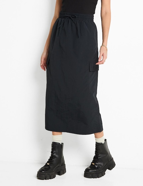FALDA 3/4 NON STOP, CH, NEGRO LISO RECT