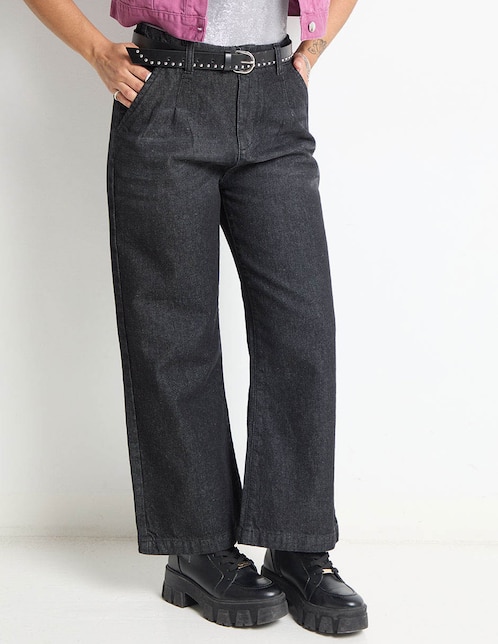 Jeans relaxed wide leg para mujer 1
