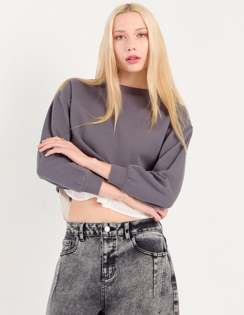 SUDADERA NSM25132-10, M, GRIS OBSCURO