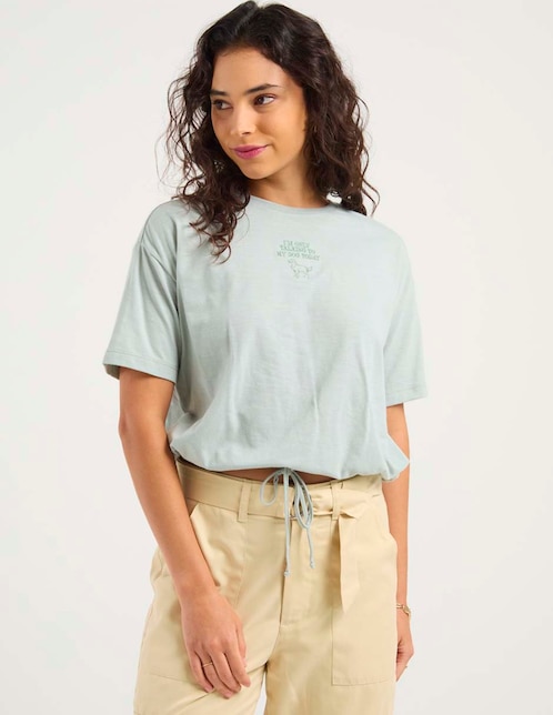 Playera manga corta cuello redondo para mujer 1