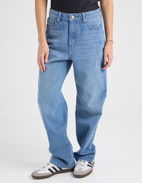 Jeans relaxed straight para mujer 1