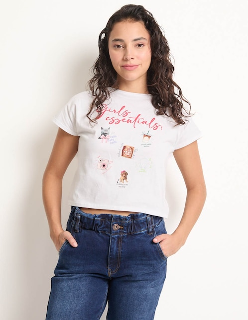 Playera manga corta cuello redondo para mujer 1