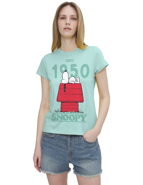 Playera manga corta cuello redondo para mujer 1