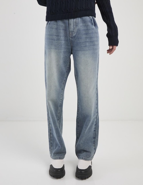 Jeans straight corte cintura para mujer 1