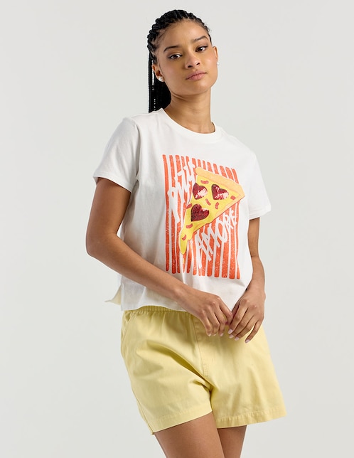 Playera manga corta cuello redondo para mujer 1