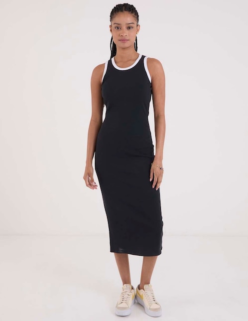 VESTIDO 3/4 NON STOP, EG, NEGRO LISO RE