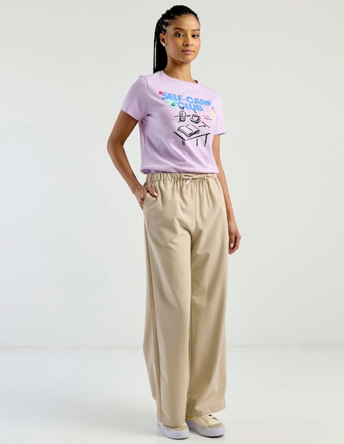 Pantalón relaxed wide leg para mujer 1