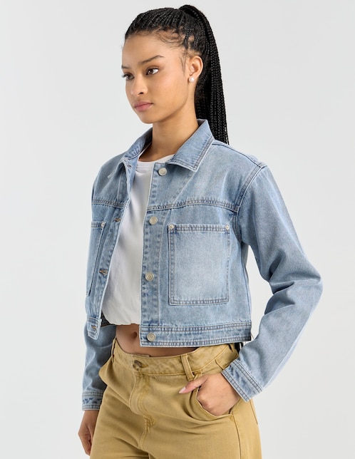 Chamarra denim de mezclilla para mujer 1
