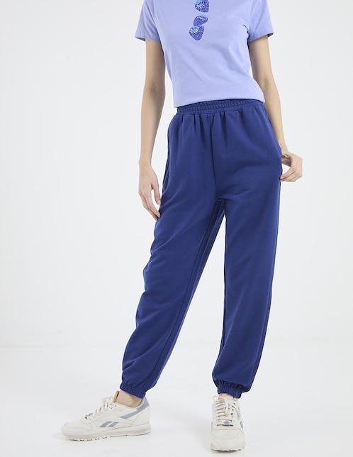 Pants regular con elástico para mujer 1