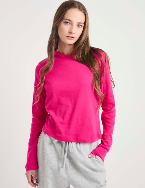Playera manga larga Non Stop cuello redondo para mujer