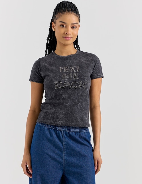 Playera manga corta cuello redondo para mujer 1