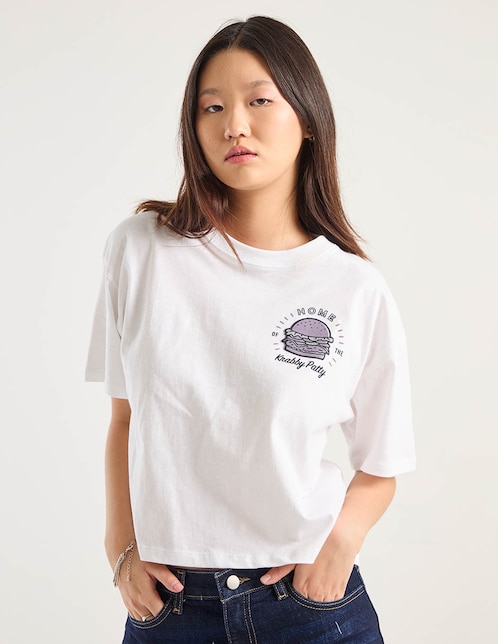 Playera manga corta Nickelodeon Bob Esponja cuello redondo para mujer