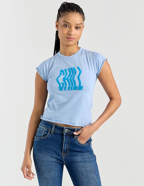 Playera manga corta cuello redondo para mujer 1