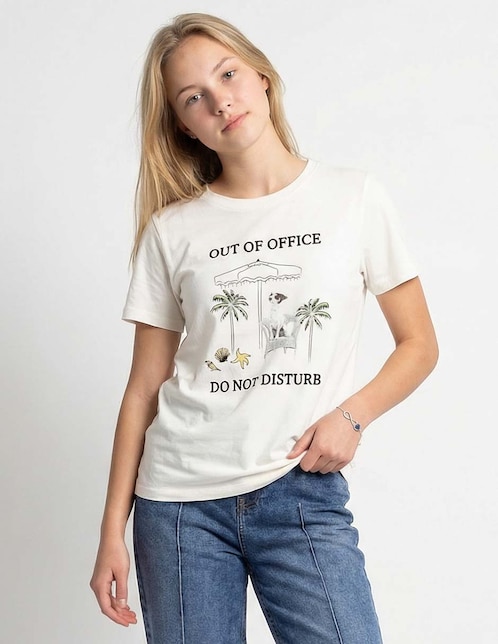 Playera manga corta cuello redondo para mujer 1