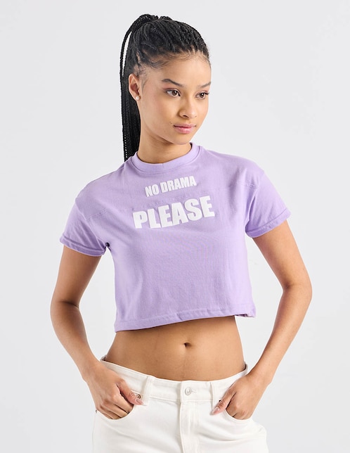 Playera manga corta cuello redondo para mujer 1