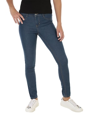 Jeans Skinny Non Stop Lavado Obscuro Corte Cintura Para Mujer