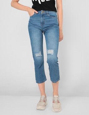 Jeans slim Non Stop lavado medio corte cintura alta para mujer