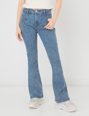 Jeans Flare Non Stop Corte Cintura Alta Para Mujer