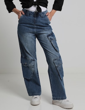 Jeans Amplio Non Stop Corte Cintura Alta Para Mujer