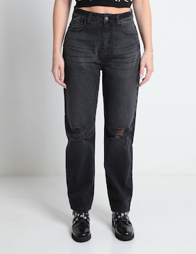 Jeans Straight Non Stop Corte Cadera Para Mujer