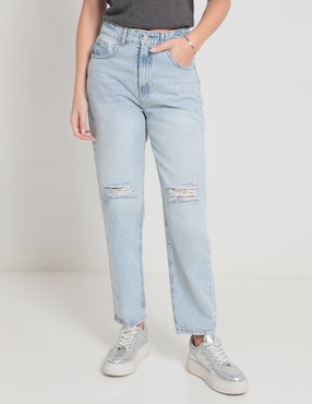 Jeans Straight Non Stop Corte Cintura Para Mujer