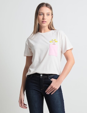 Playera Manga Corta Nickelodeon Cynthia Cuello Redondo Para Mujer