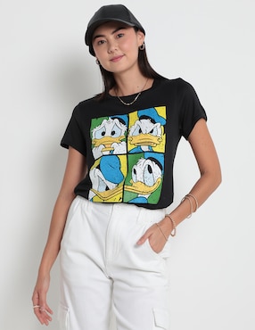 Playera Manga Corta Disney Dtr Pato Donald Cuello Redondo Para Mujer