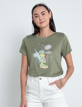 Playera Manga Corta Disney Dtr Tinker Bell Cuello Redondo Para Mujer