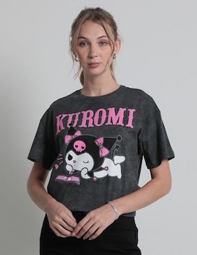 Playera Manga Corta Hello Kitty Kuromi Cuello Redondo Para Mujer