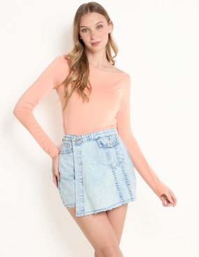Falda short Non Stop de mezclilla a la cintura alta