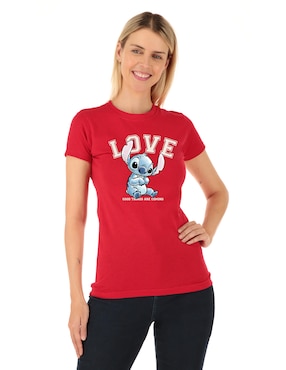 Playera Manga Corta Disney Dtr Cuello Redondo Para Mujer