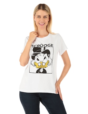 Playera Manga Corta Disney Dtr Rico Mac. Pato Cuello Redondo Para Mujer