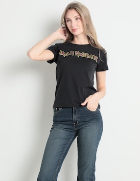 Playera Manga Corta Iron Maiden Cuello Redondo Para Mujer