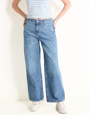 Jeans Amplio Non Stop Corte Cintura Para Mujer