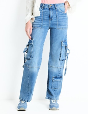 Jeans Amplio Non Stop Corte Cintura Para Mujer