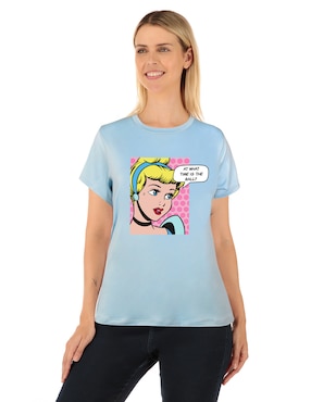 Playera Manga Corta Disney Cenicienta Cuello Redondo Para Mujer