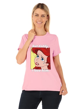 Playera Manga Corta Disney DTR Ariel Cuello Redondo Para Mujer