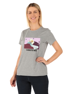 Playera Manga Corta Disney DTR Cenicienta Cuello Redondo Para Mujer