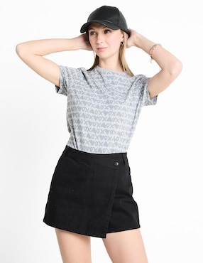Playera manga corta Non Stop cuello redondo para mujer