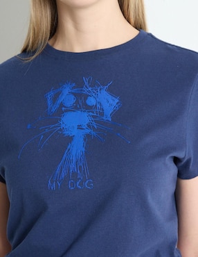 Playera manga corta Non Stop cuello redondo para mujer