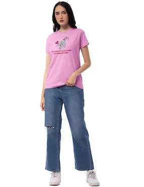 Playera manga corta Paramount cuello redondo para mujer