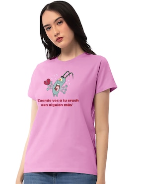 Playera Manga Corta Nickelodeon Cuello Redondo Para Mujer