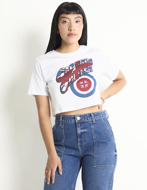 Blusa Marvel Manga Corta Para Mujer