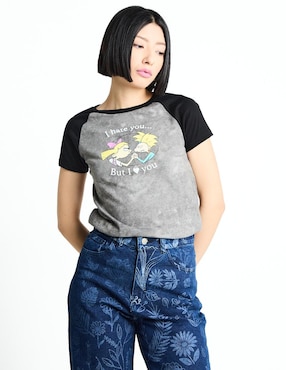 Playera Manga Corta Nickelodeon Hey Arnold! Cuello Redondo Para Mujer