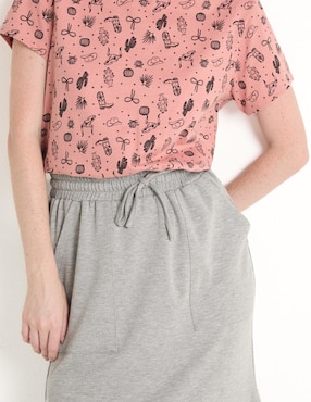 Playera manga corta Non Stop cuello redondo para mujer