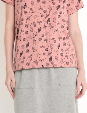Playera manga corta Non Stop cuello redondo para mujer