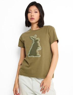 Playera manga corta Non Stop cuello redondo para mujer
