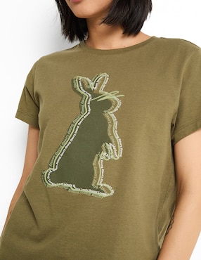 Playera manga corta Non Stop cuello redondo para mujer