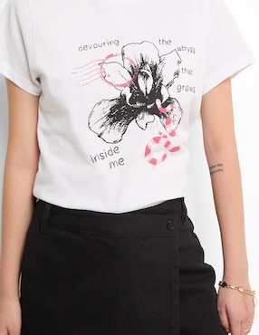 Playera manga corta Non Stop cuello redondo para mujer